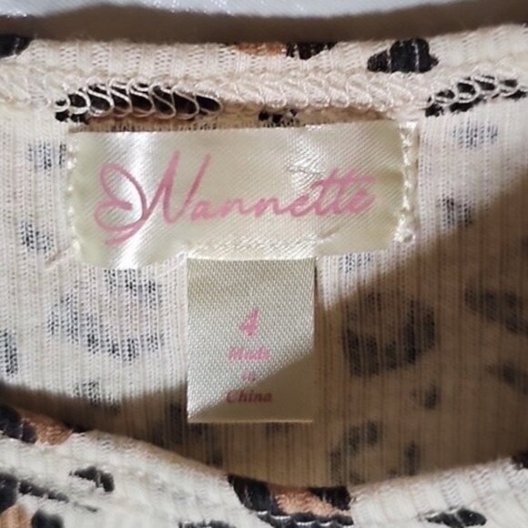 Nannette Girls Size 4 Long Sleeve Leopard Print Top with Black Bow Used - Picture 6 of 10